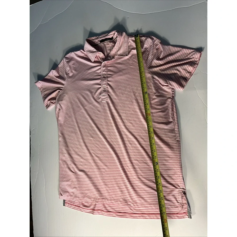 RLX Ralph Lauren Pink and White Stripe Collared Shirt Men's XL Golf Activewear